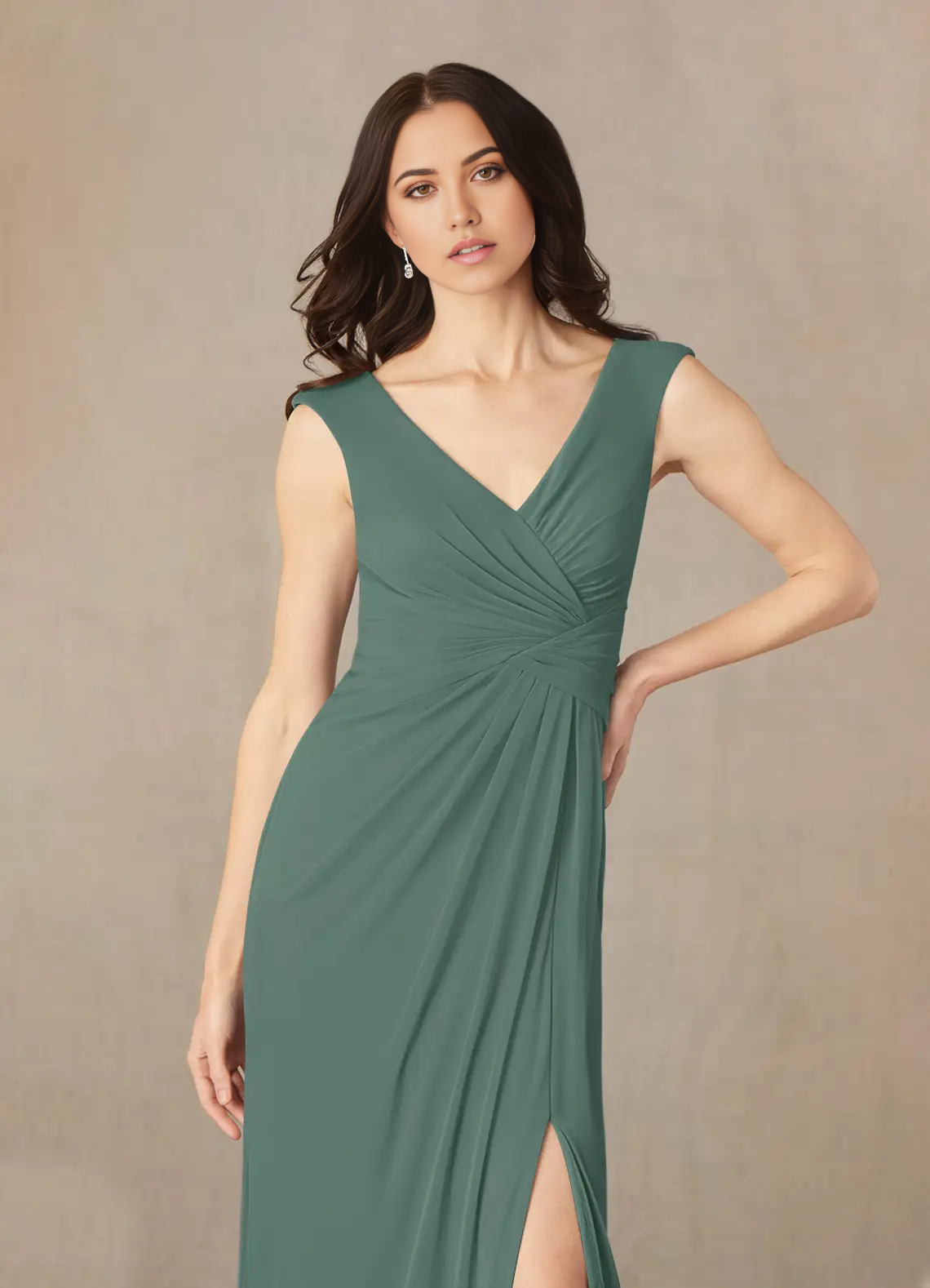 A-Line V-Neck Pleated formal dresses evening dress Mother of the Bride Dresses