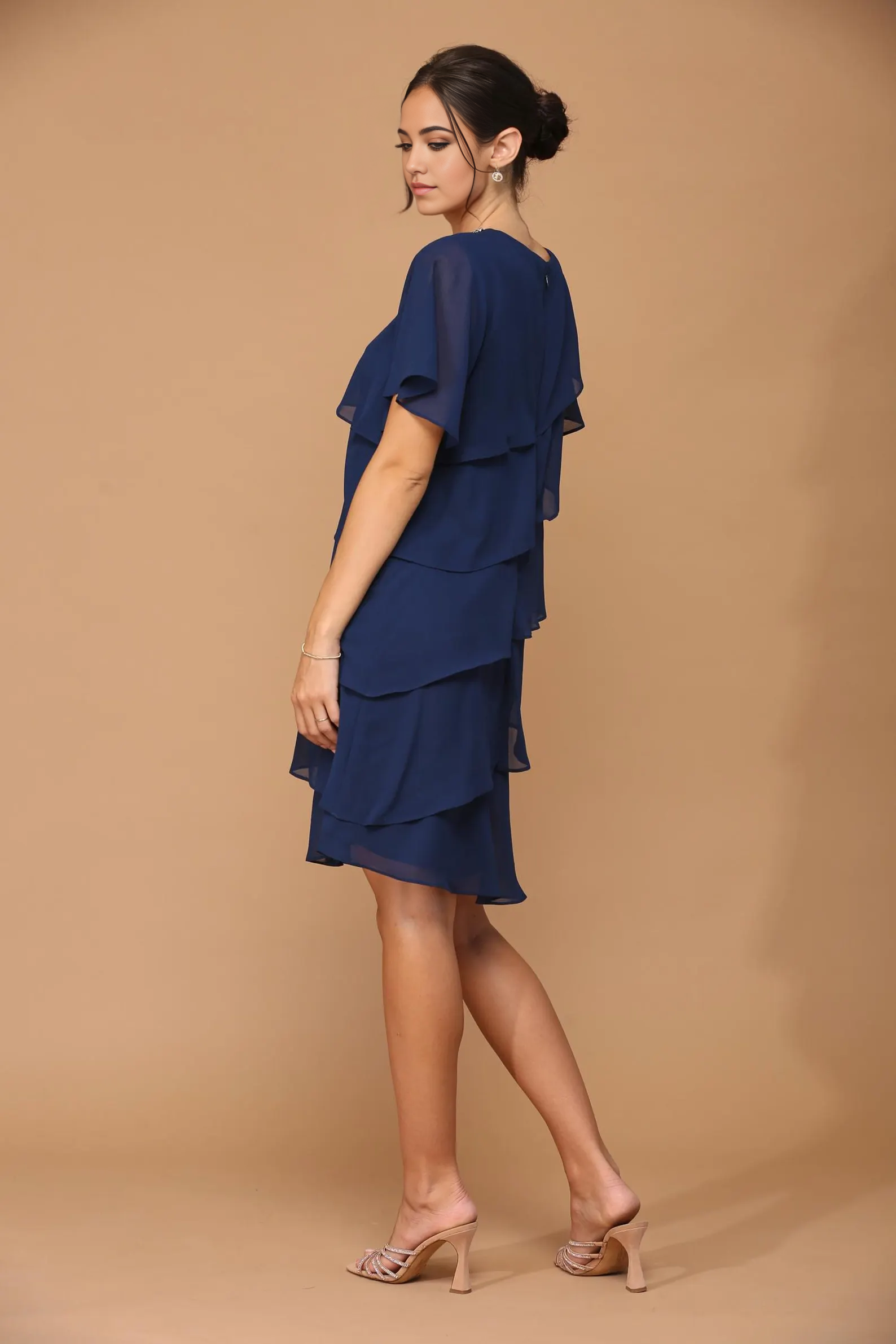 A-line Crew Neck Knee Length Bridesmaid Dress Formal Dresses for Wedding Guest Cocktail Dress Mother of the Bride Dresses