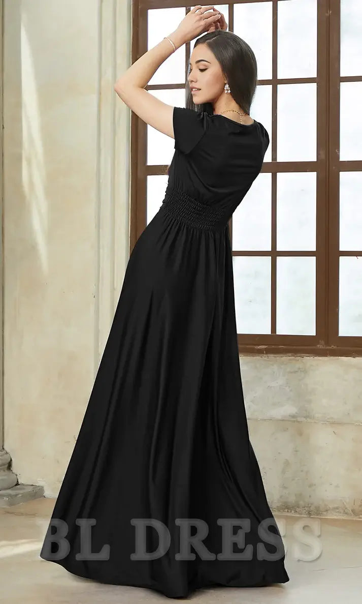 A-line Sleeve V-Neck Sexy evening gown formal dress Prom Dresses