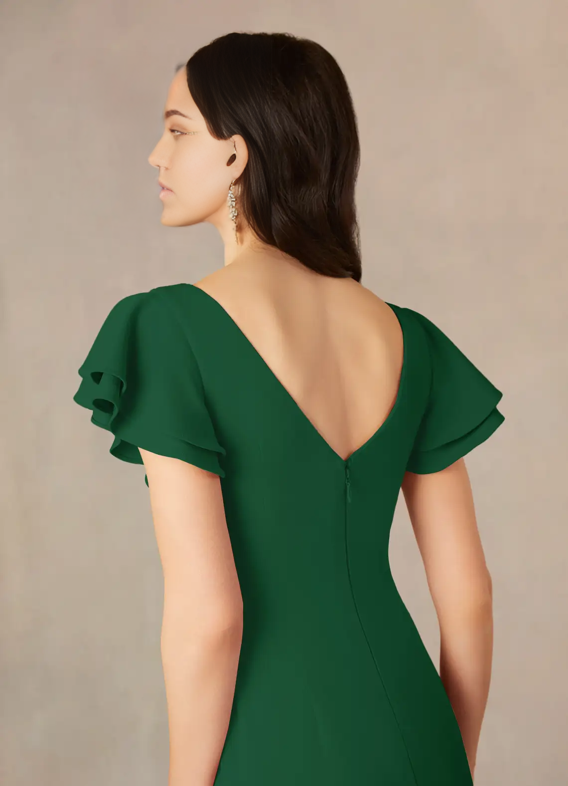 Mermaid Scoop Ruched Dark Green formal dresses evening dress Mother of the Bride Dresses