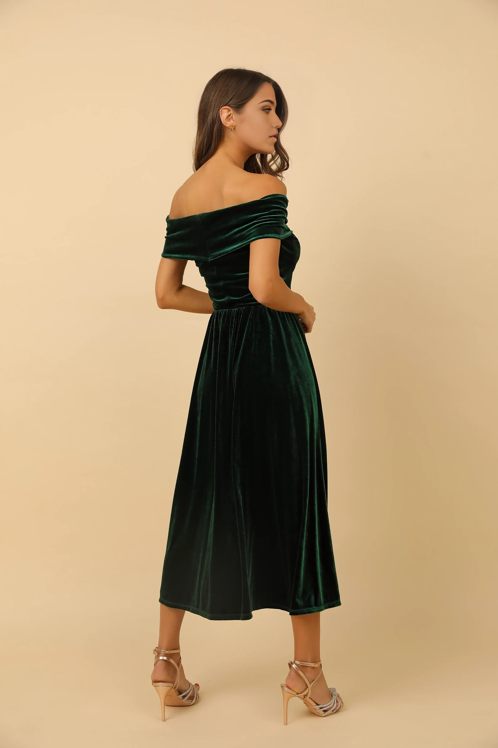 A Line Velvet Off The Shoulder Bridesmaid Dress formal dresses evening dress Prom Dress