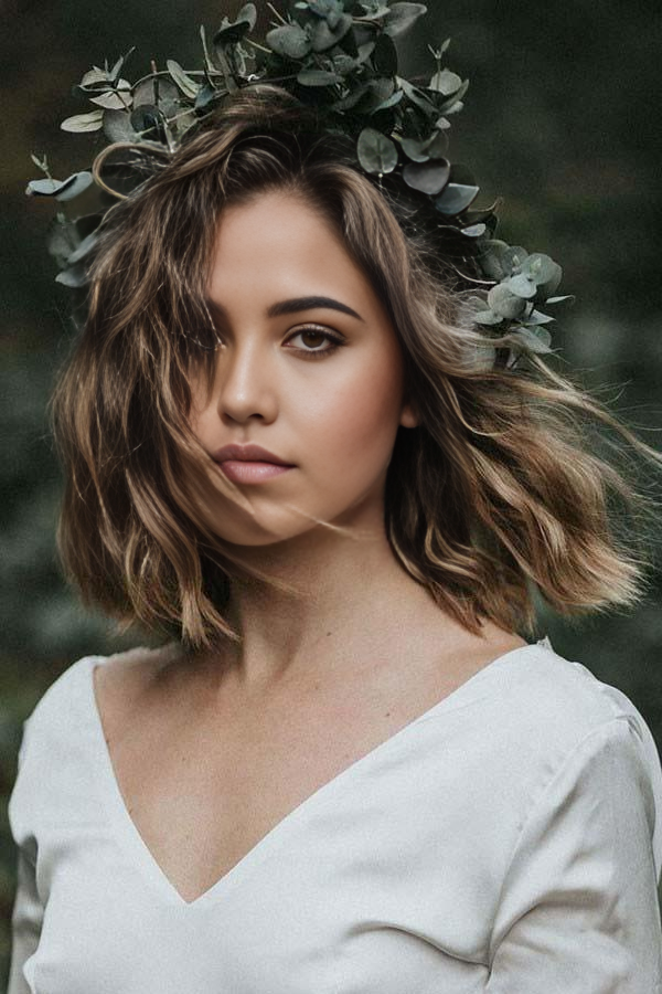 A-Line V-Neck Long Sleeves Satin Wedding Dress with Lace