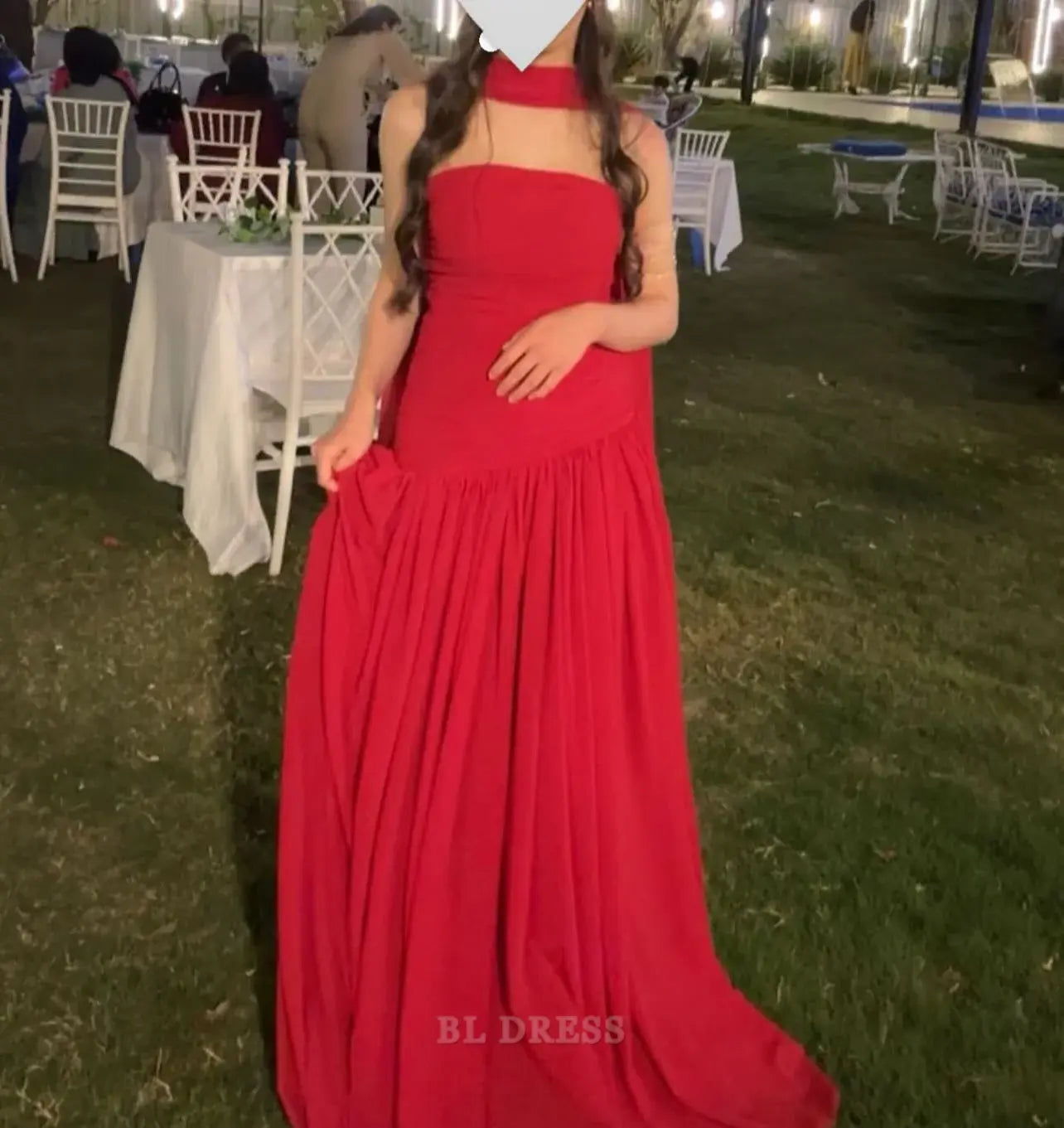 A Line sleeveless Red Long formal dresses Bridesmaid Dresses evening gown Prom Dress