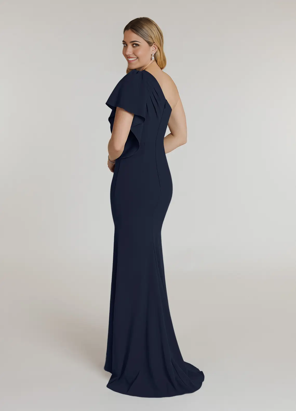 Mermaid Pleated Dark Navy formal dresses evening dress Mother of the Bride Dresses
