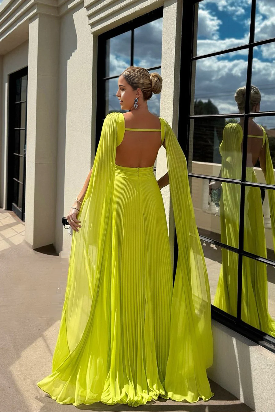 A Line Chiffon Boat Neck Long Prom Dresses formal dresses Evening Dresses