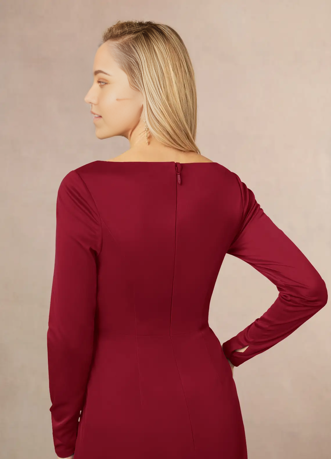 Mermaid V-Neck Pleated Burgundy formal dresses evening dress Mother of the Bride Dresses