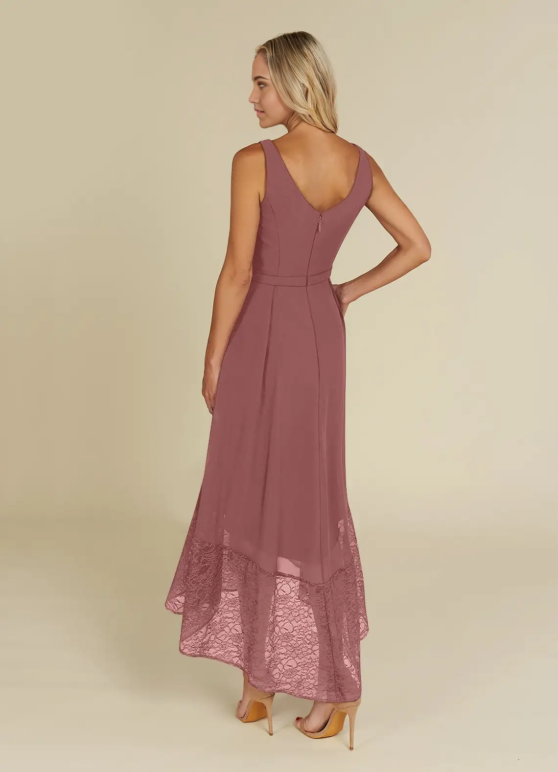 A-Line V-Neck Lace Chiffon Desert Rose formal dresses evening dress Mother of the Bride Dresses