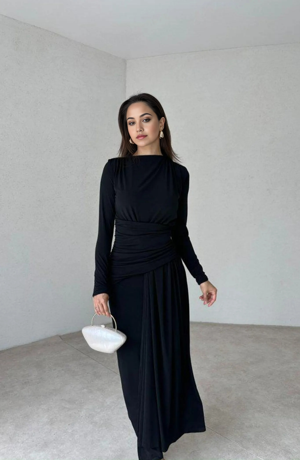 A-Linie Langarm Cocktailkleid Brautjungfernkleid Abendkleider für Hochzeitsgäste Kleider für die Brautmutter 