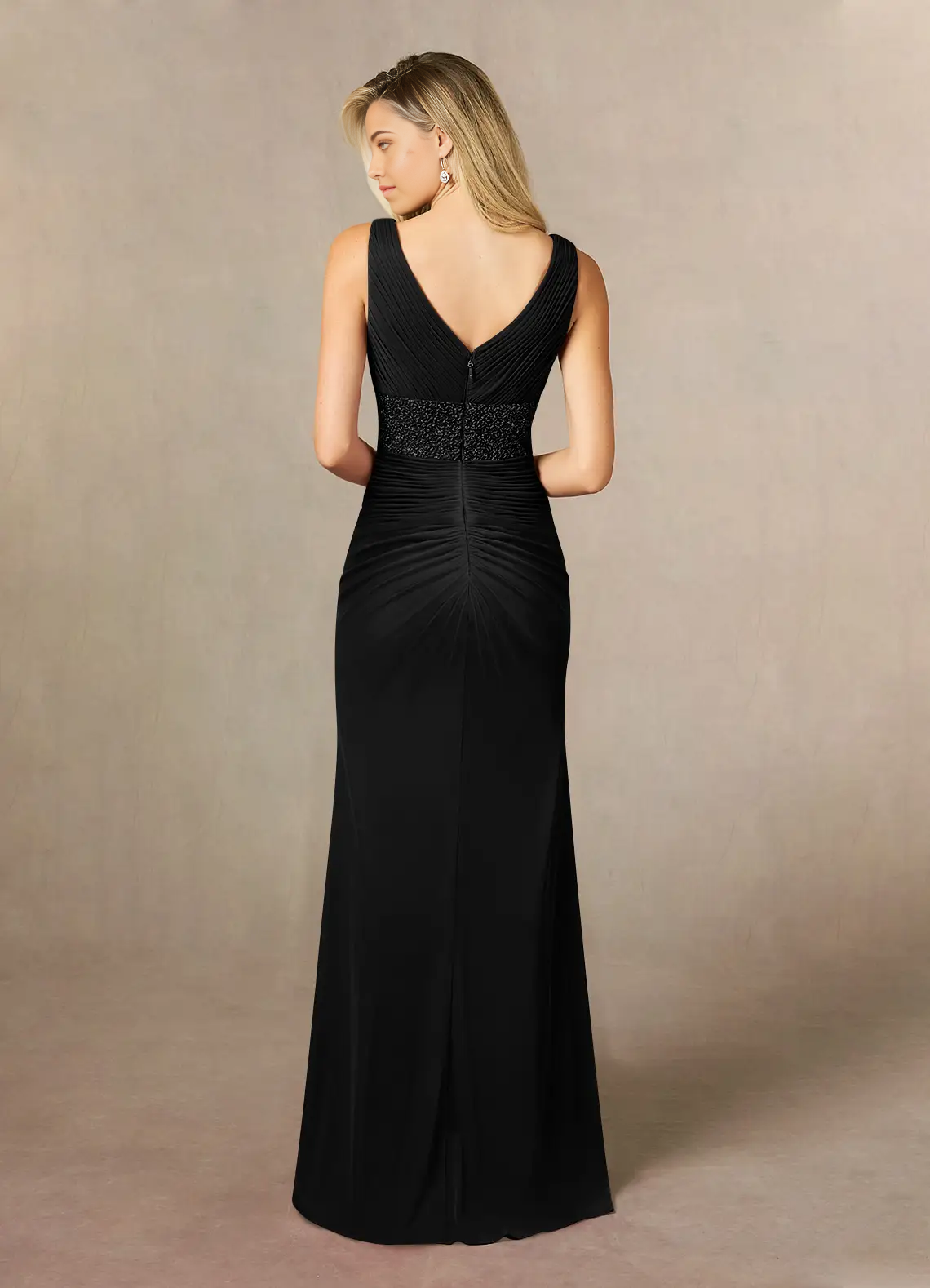 Mermaid V-Neck Pleated Black formal dresses evening dress Mother of the Bride Dresses