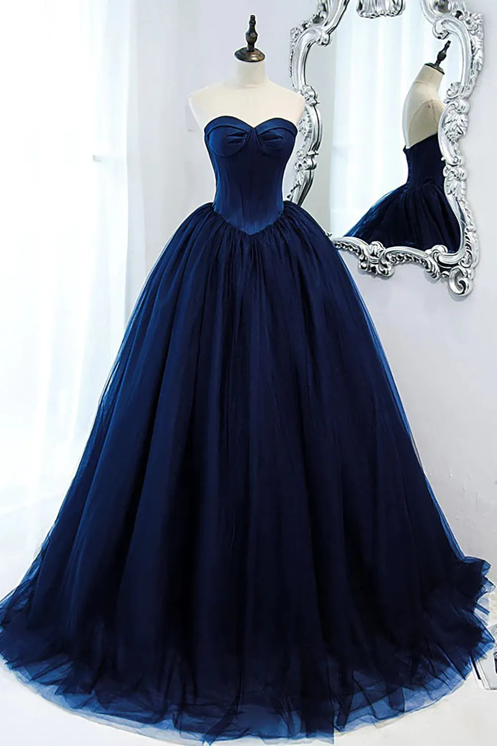 A Line Sweetheart Ball Gown Prom Dress with Sweep Train