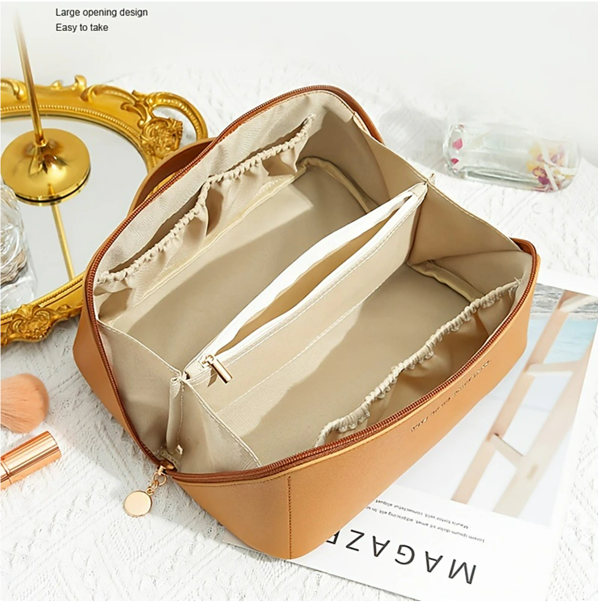 Cosmetic Bag Women's Large-capacity Portable Ins Advanced Sense Travel Products Wash Bag