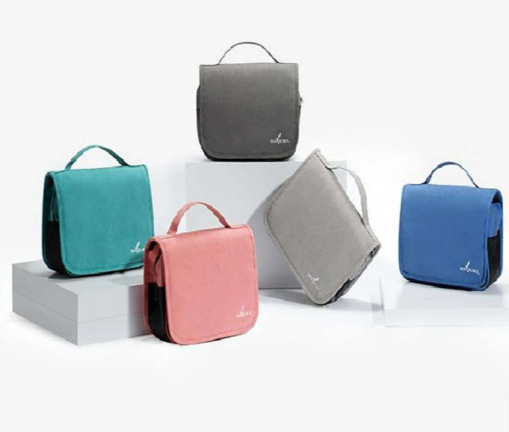 Toiletry Bag Travel Bag with Hanging Hook, Water-resistant Makeup Cosmetic Bag Travel Organizer for Accessories, Shampoo, Full Sized Container, Toiletries