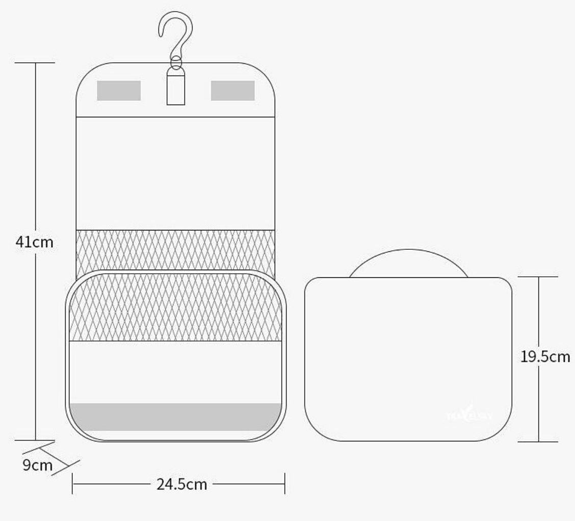 Toiletry Bag Travel Bag with Hanging Hook, Water-resistant Makeup Cosmetic Bag Travel Organizer for Accessories, Shampoo, Full Sized Container, Toiletries