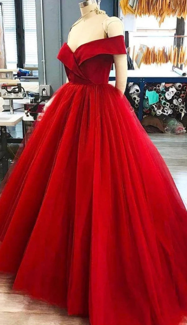 A-line Long Chiffon Off the Shoulder Lace Prom Dresses Formal Dress
