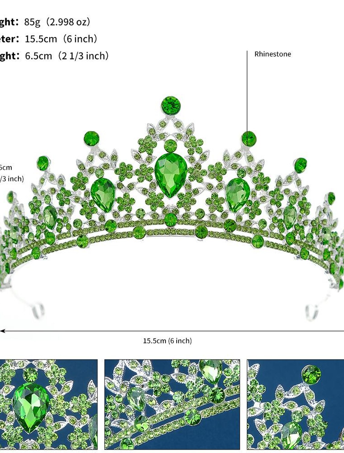 Funkelnde Kristall-Diademe und Kronen für Frauen und Mädchen, Rokoko-Hochzeitsaccessoires