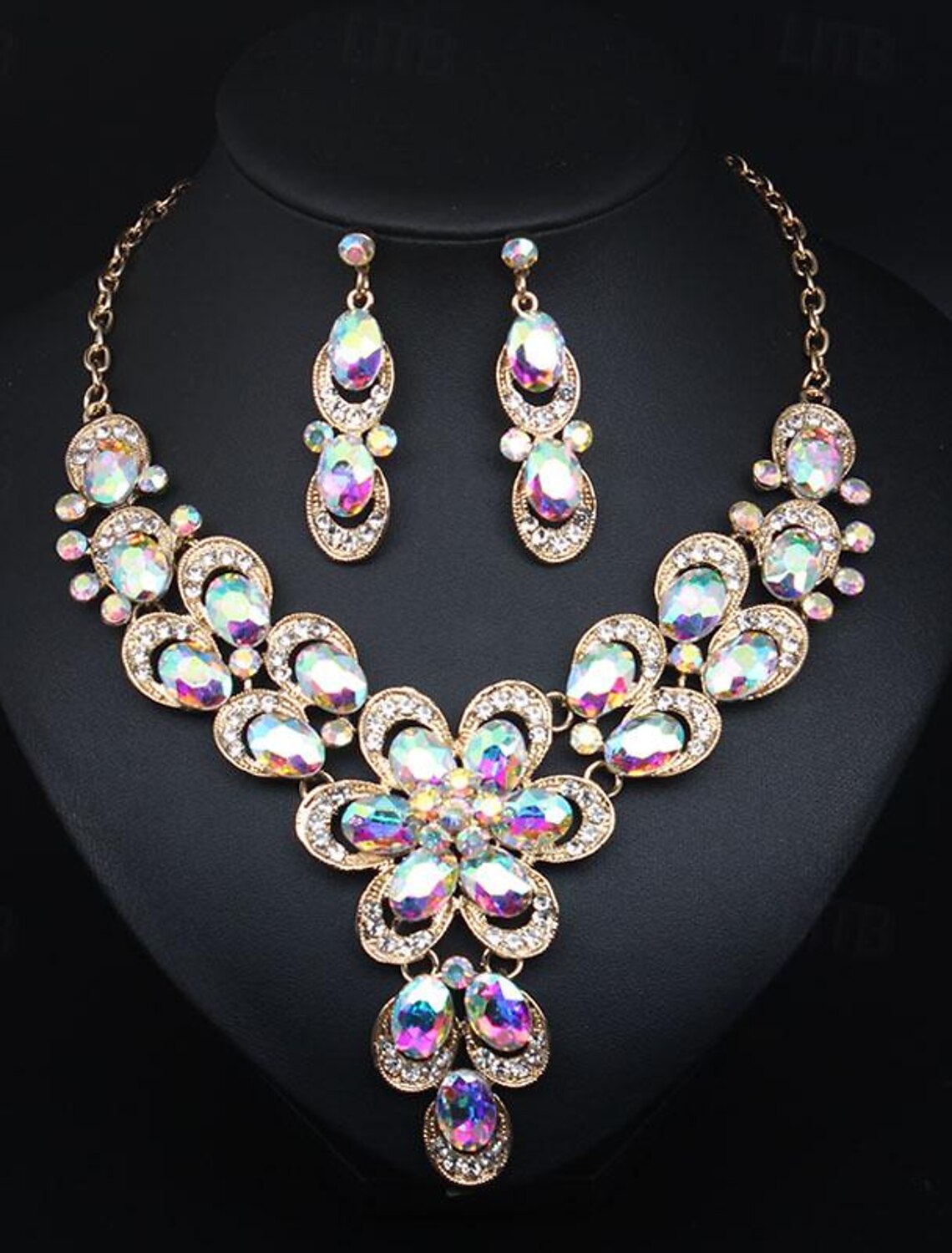 Jewelry Set 3pcs Rhinestone Alloy Earrings Necklace Women's Vintage Fashion Geometrical Geometric Jewelry Set For Wedding Party Anniversary