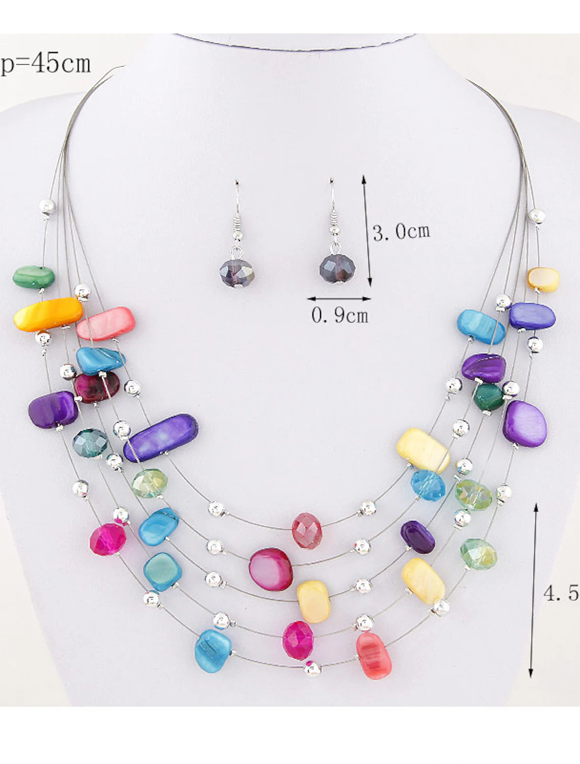Drop Earrings Necklace / Earrings For Women's Crystal Party Daily Crystal Shell Layered Floating