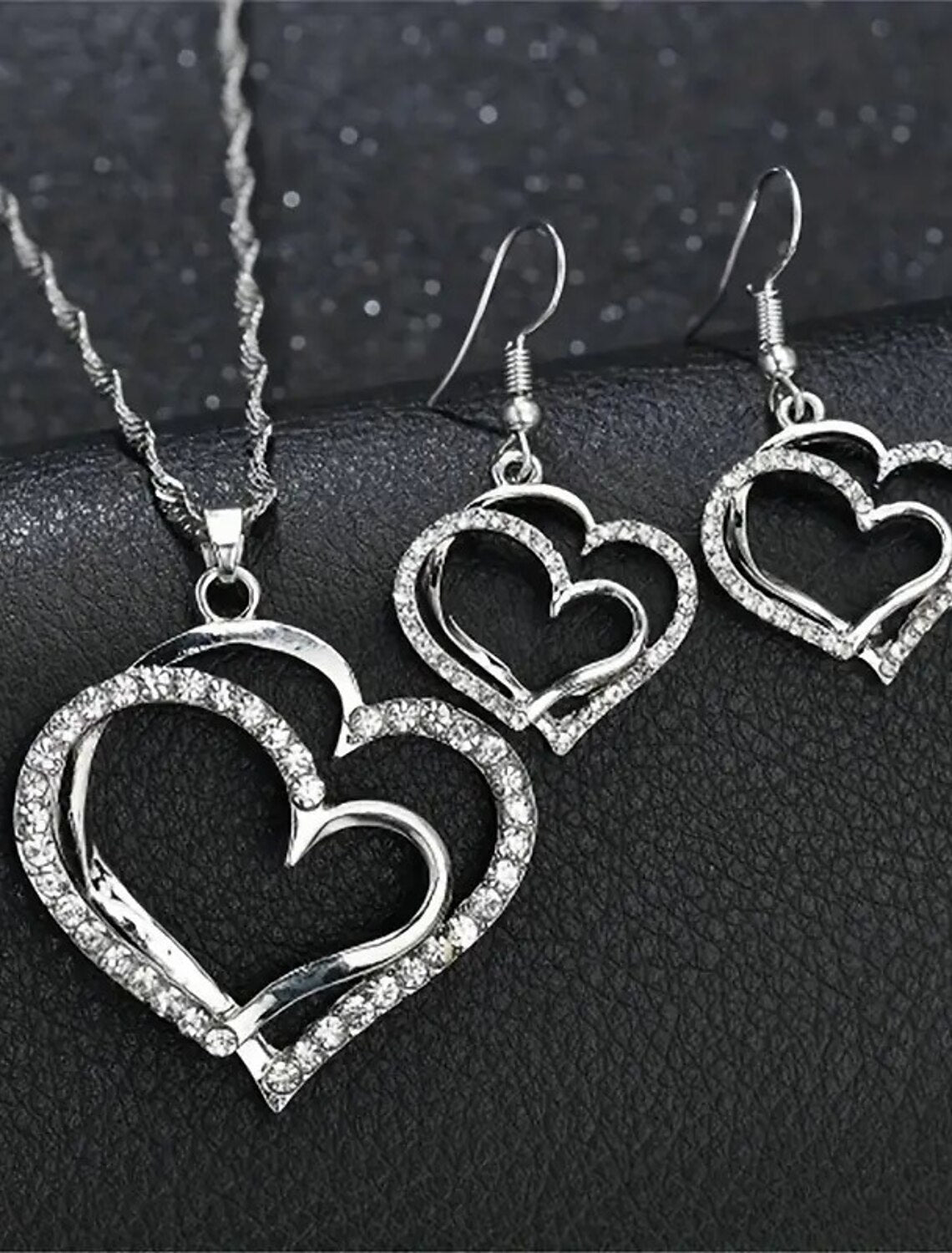 Jewelry Set 3pcs Alloy 1 Necklace Earrings Bracelets Women's Vintage Fashion Geometrical Heart Geometric Jewelry Set For Wedding Party Special Occasion