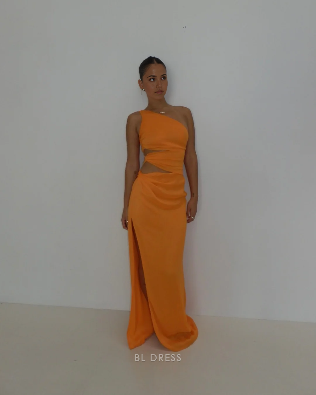 Sheath Simple One Shoulder Satin formal dresses Bridesmaid Dresses evening gown Prom Dress