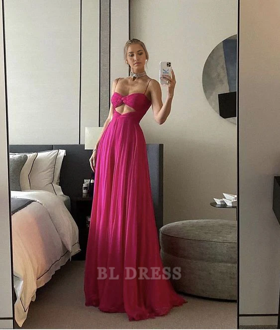 A-line Elegant Simple Spaghetti Straps Sexy formal dresses Bridesmaid Dresses evening gown Prom Dress