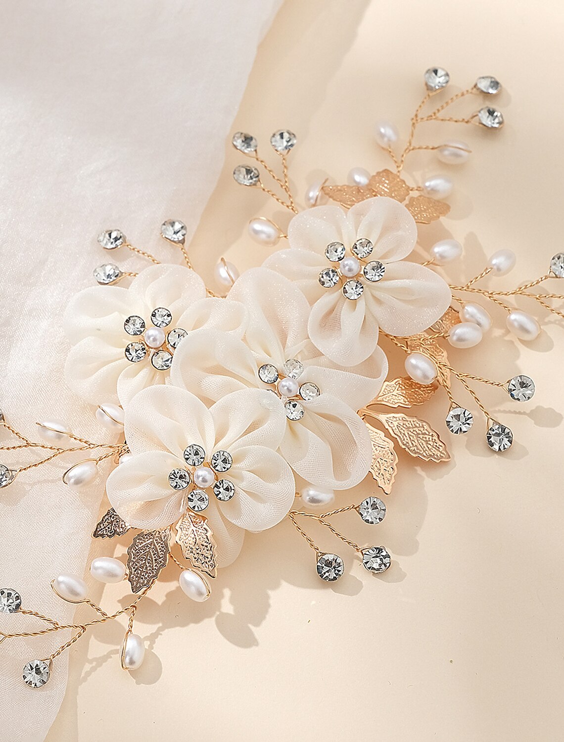 Hair Combs Headpiece Rhinestone Wedding Cocktail Elegant Luxury With Rhinestone Faux Pearl Headpiece Headwear