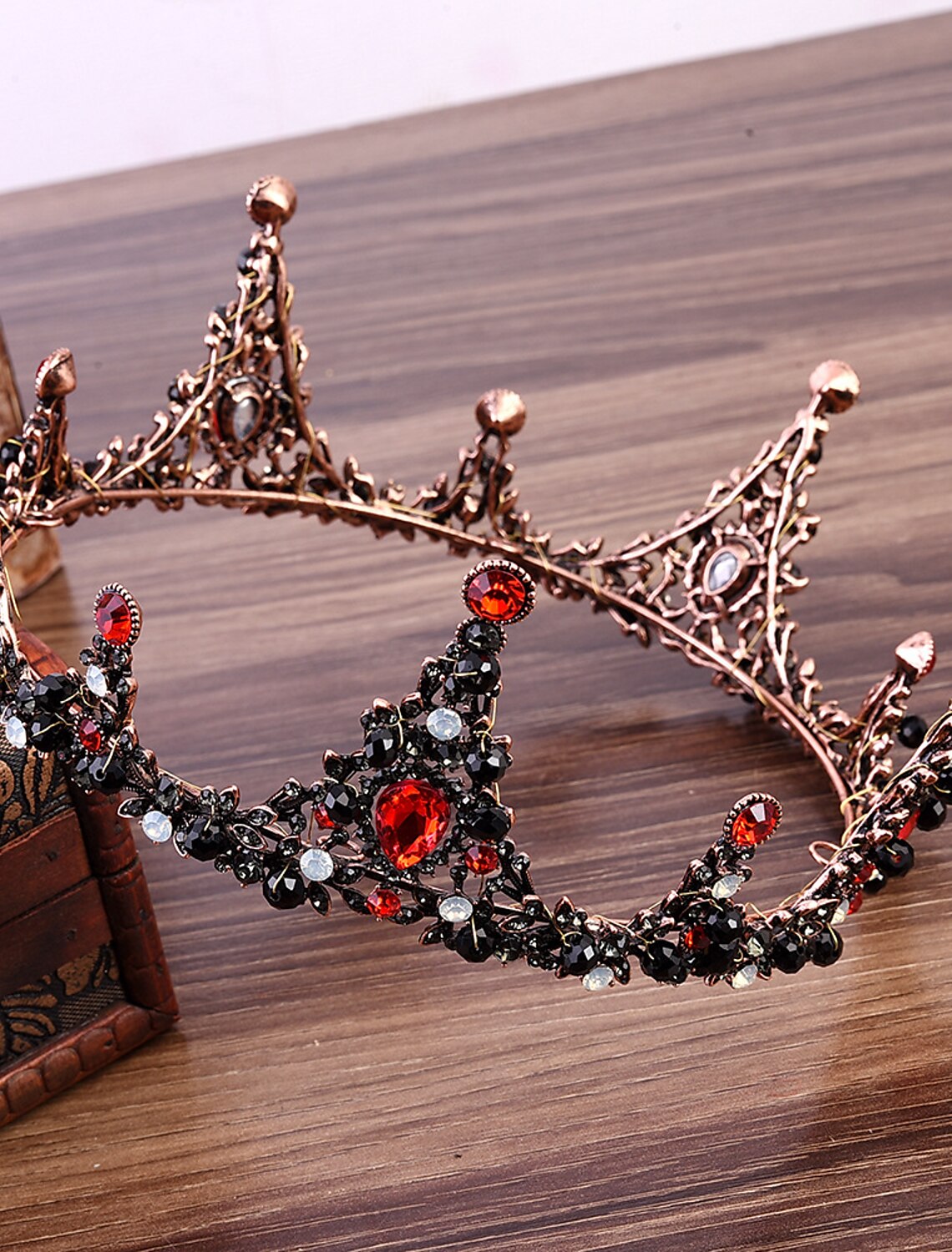 Juwelenbesetzte Barockkönigin-Krone, Strass-Hochzeitskronen und Diademe für Frauen