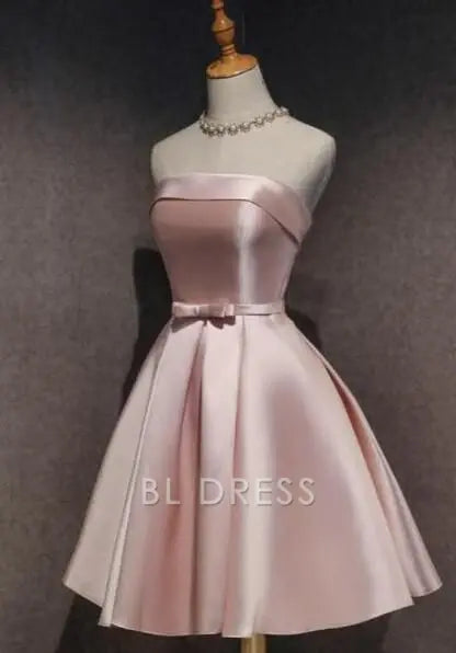 A-Linie Off Shoulder Rosa Kurze Homecoming Kleider Abendkleider Brautjungfernkleider Abendkleid Ballkleid