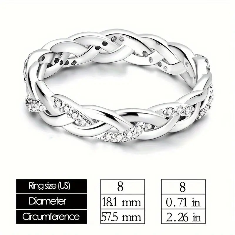 925 Sterling Silver Ring - Dazzling Sparkling Zirconia, Hypoallergenic & Stackable - Premium Luxury Jewelry for Women, Perfect Gift Idea