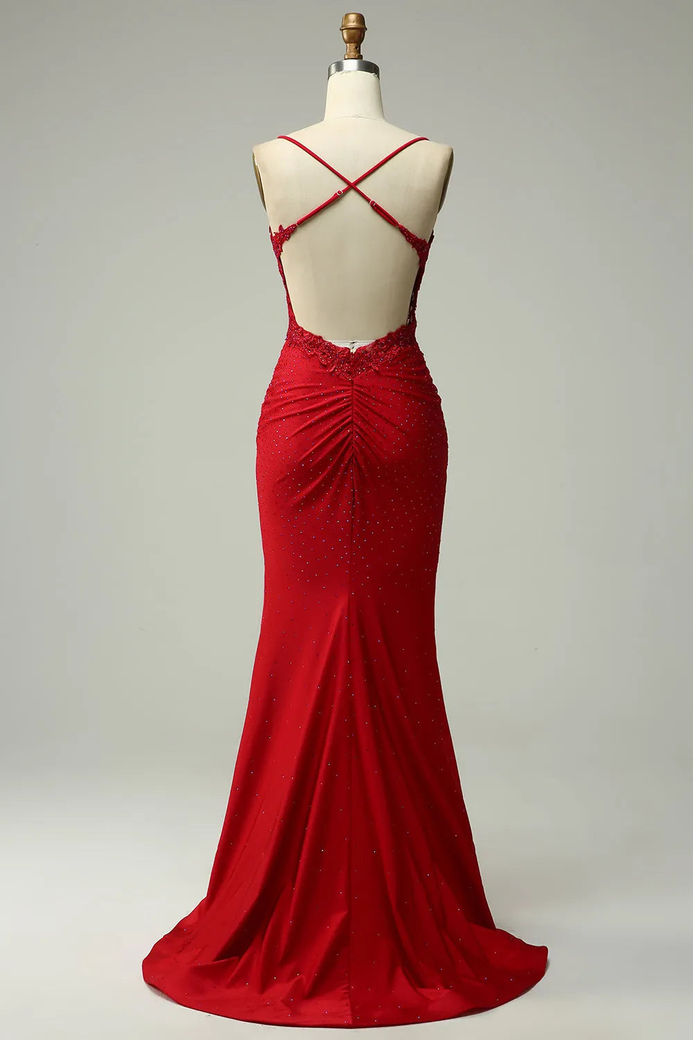 Mermaid Spaghetti Straps Long Prom Dress with Appliques