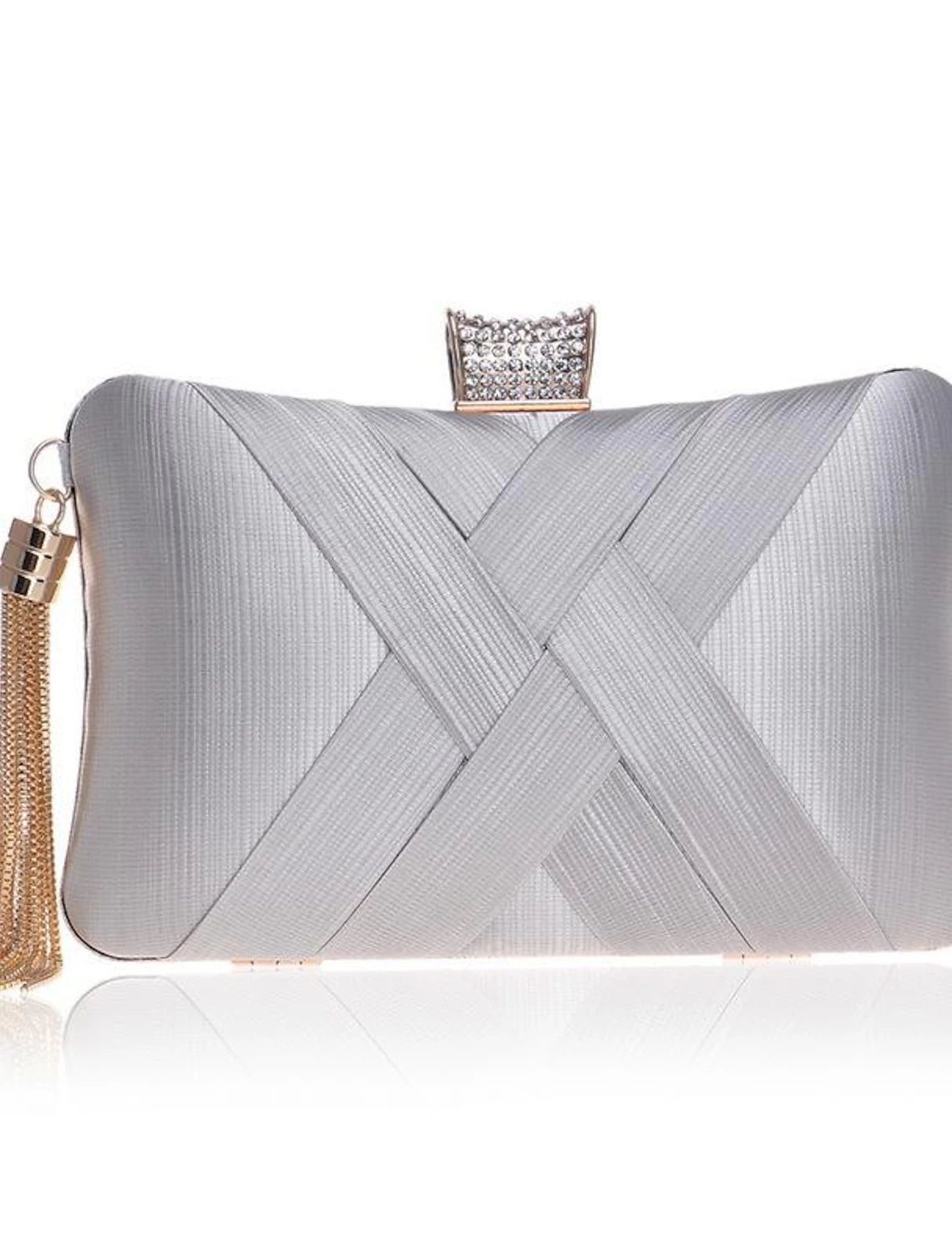 Damen Clutch Abendtasche Wristlet Clutch Taschen Seide Party Brautparty Urlaub Quaste Kette Große Kapazität