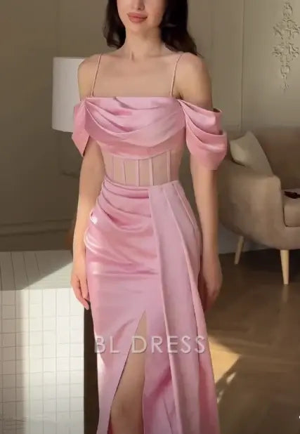 Mermaid Elegant Off The Shoulder Pink formal dresses Bridesmaid Dresses evening gown Prom Dress