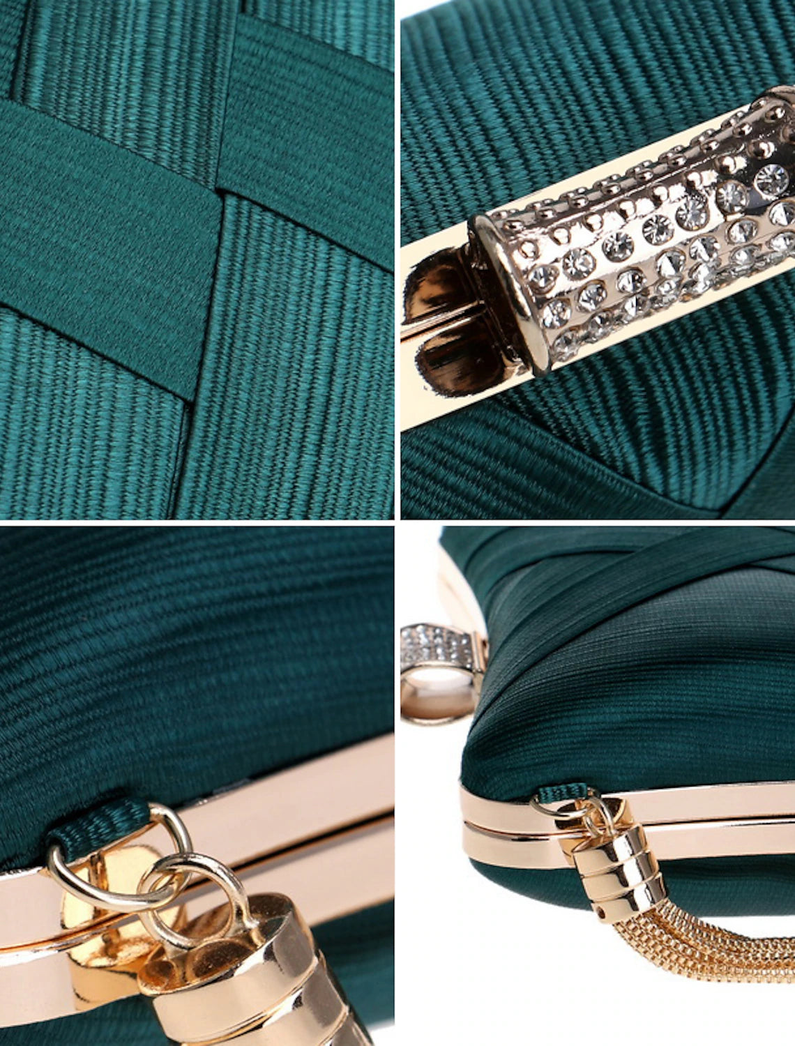 Damen Clutch Abendtasche Wristlet Clutch Taschen Seide Party Brautparty Urlaub Quaste Kette Große Kapazität