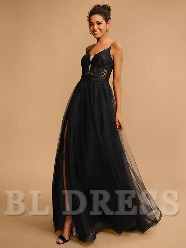 A-Line V-Neck Sleeveless Sequins formal dresses Bridesmaid Dresses evening gown Prom Dress