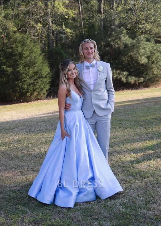 A-line Simple V Neck formal dresses Bridesmaid Dresses evening gown Prom Dress