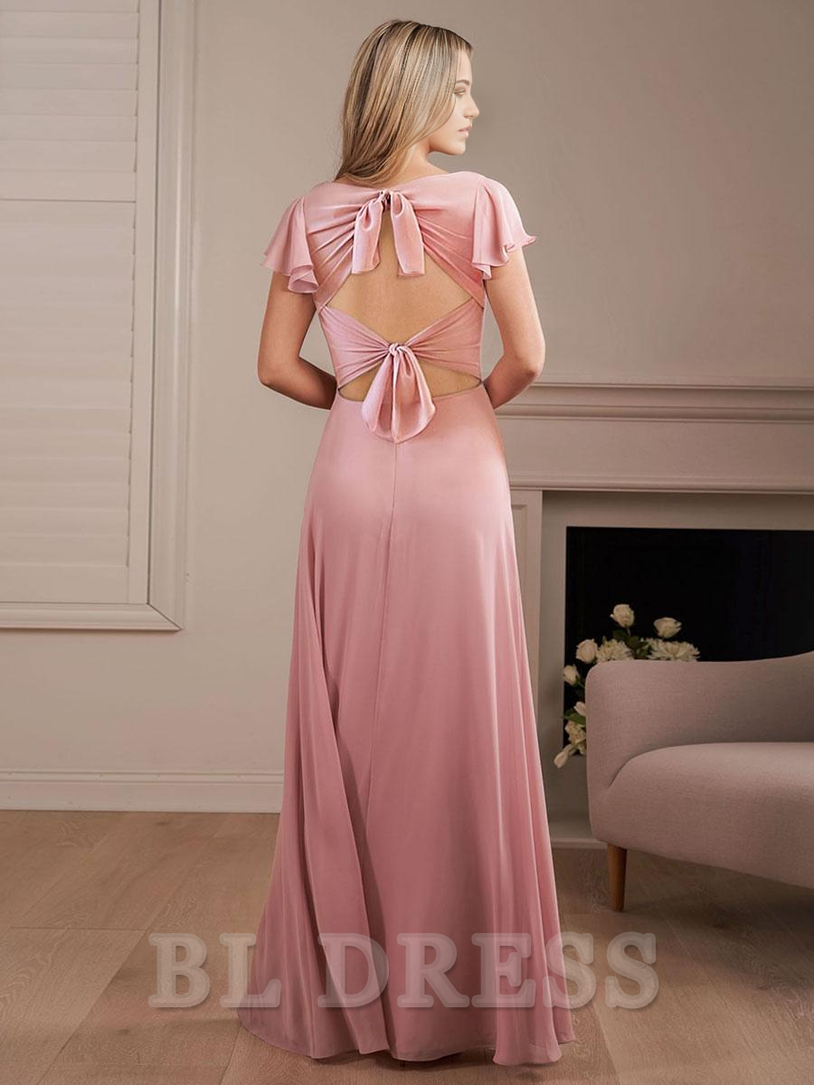 A-Line Chiffon Floor-Length formal dresses Bridesmaid Dresses evening gown Prom Dress