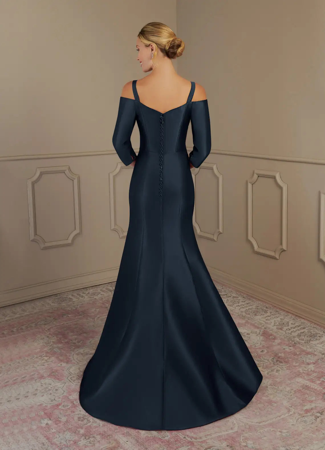 Mermaid Off the Shoulder Dark Navy formal dresses evening dress Mother of the Bride Dresses