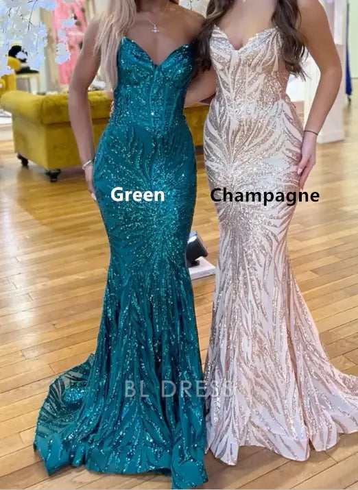 Mermaid Spaghetti Straps formal dresses Bridesmaid Dresses evening gown Prom Dress