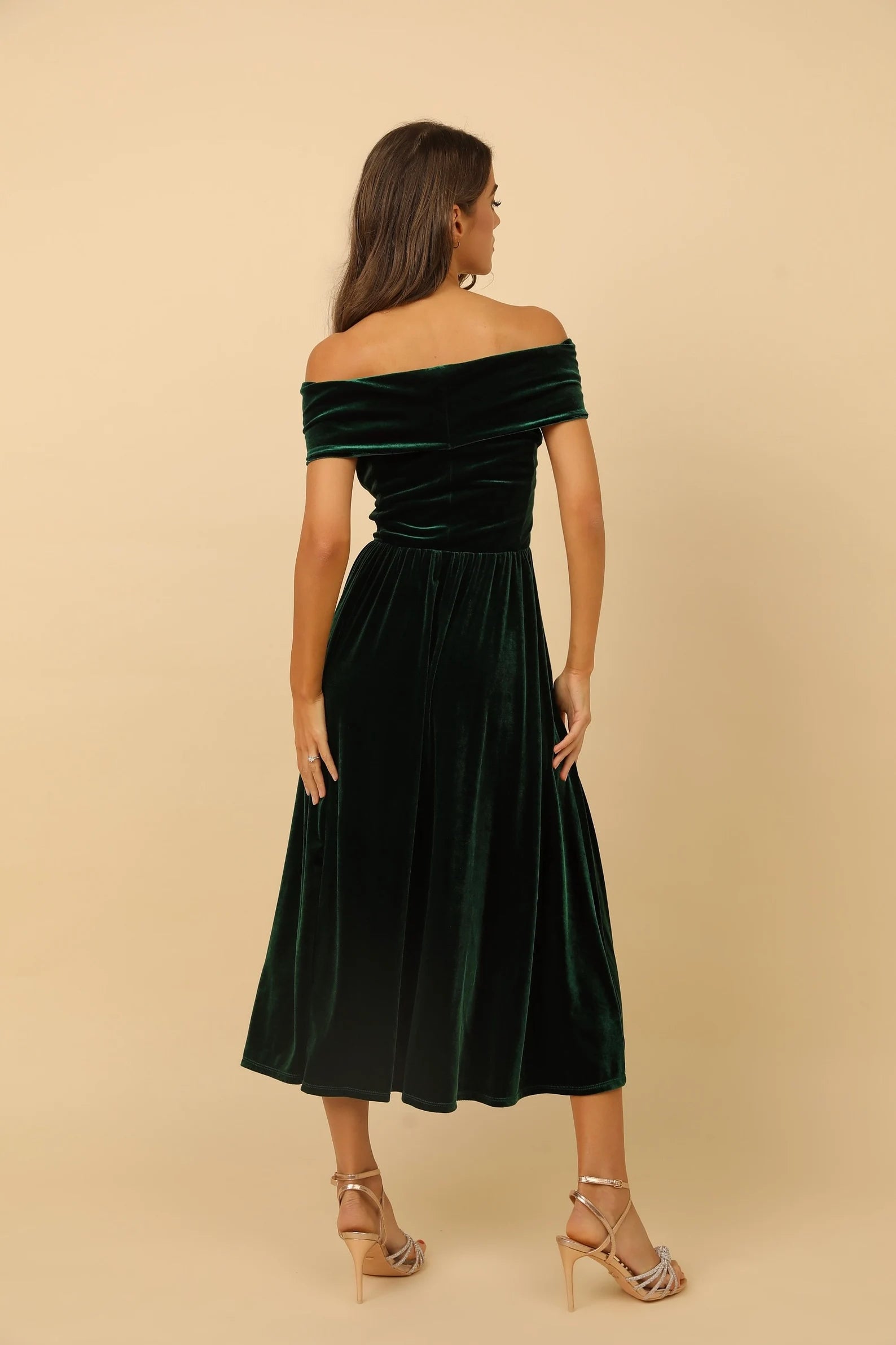 A Line Velvet Off The Shoulder Bridesmaid Dress formal dresses evening dress Prom Dress