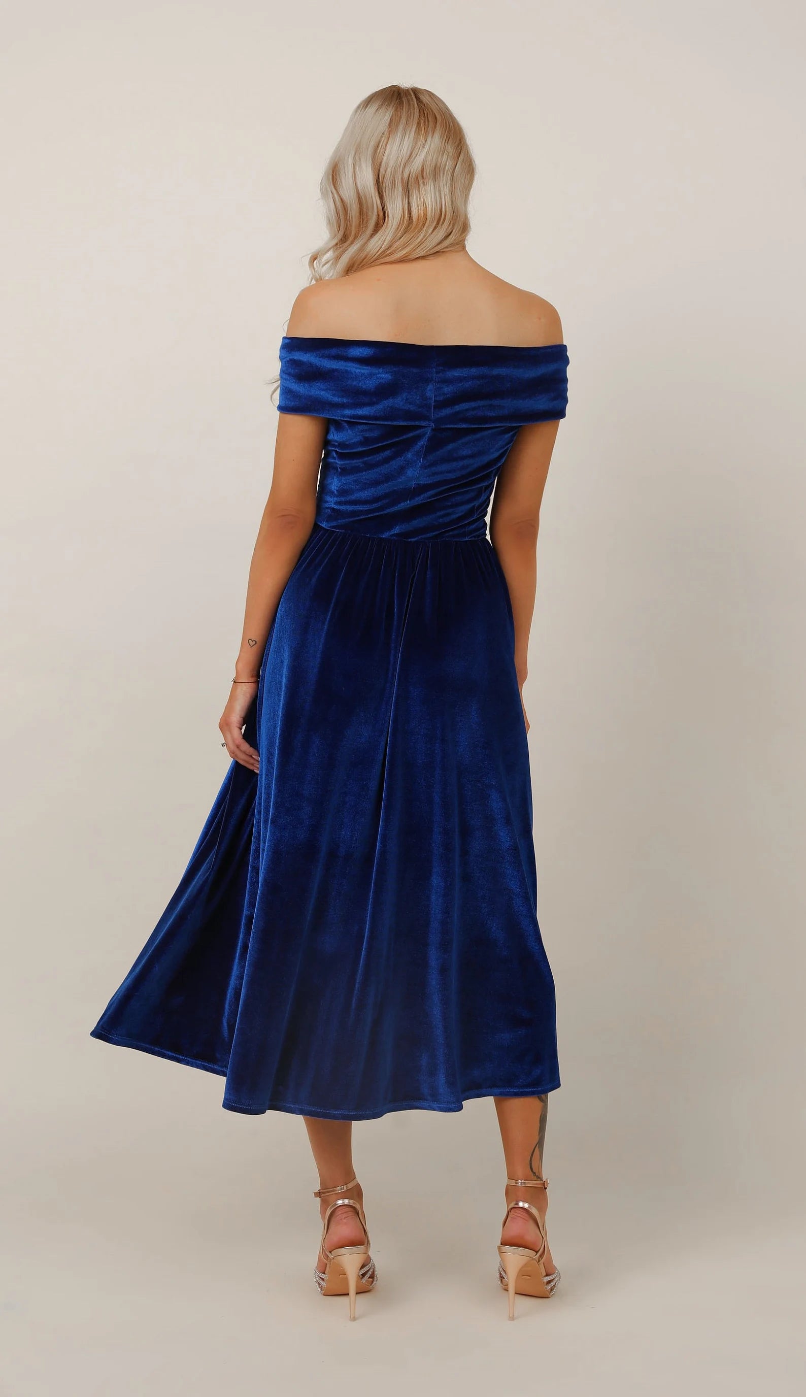 A Line Velvet Off The Shoulder Royal Blue Bridesmaid Dress formal dresses evening dress Prom Dress