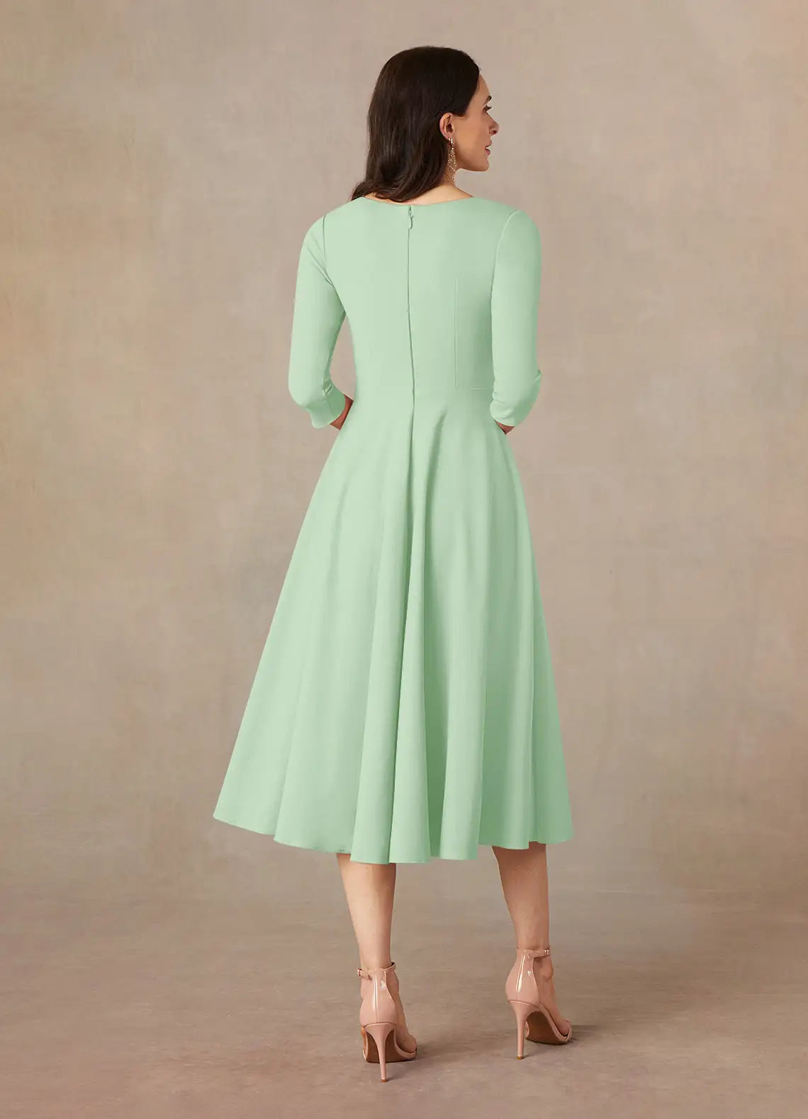 A-Line V-Neck Tea Length formal dresses evening dress Mother of the Bride Dresses