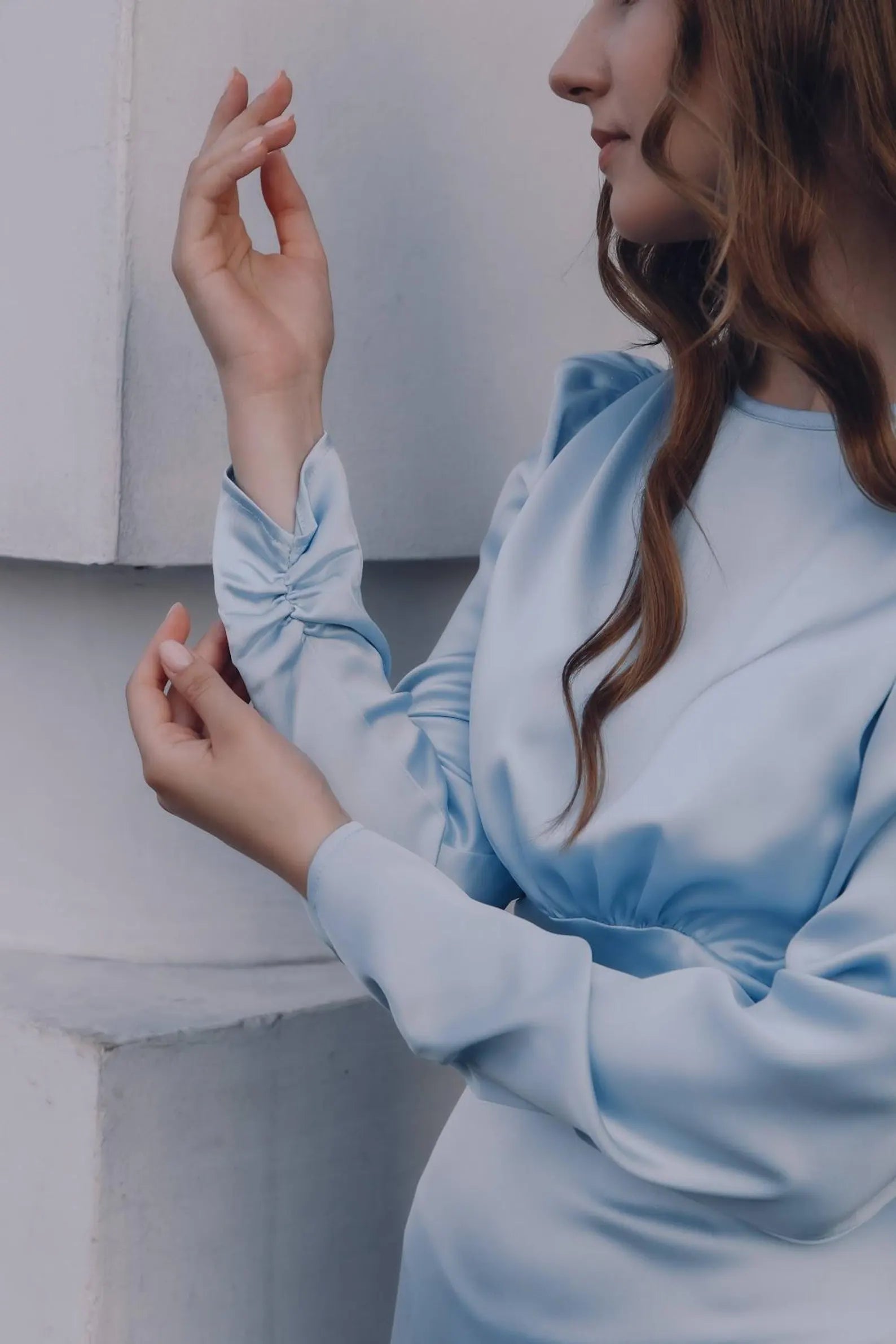 Sheath Long Sleeve Tea Length Bridesmaid Dress Formal Dresses for Wedding Guest Cocktail Dress Prom Dresses Mother of the Bride Dresses