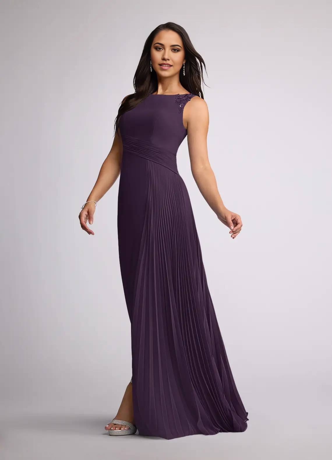 A-Line Sequins Chiffon Plum formal dresses evening dress Mother of the Bride Dresses