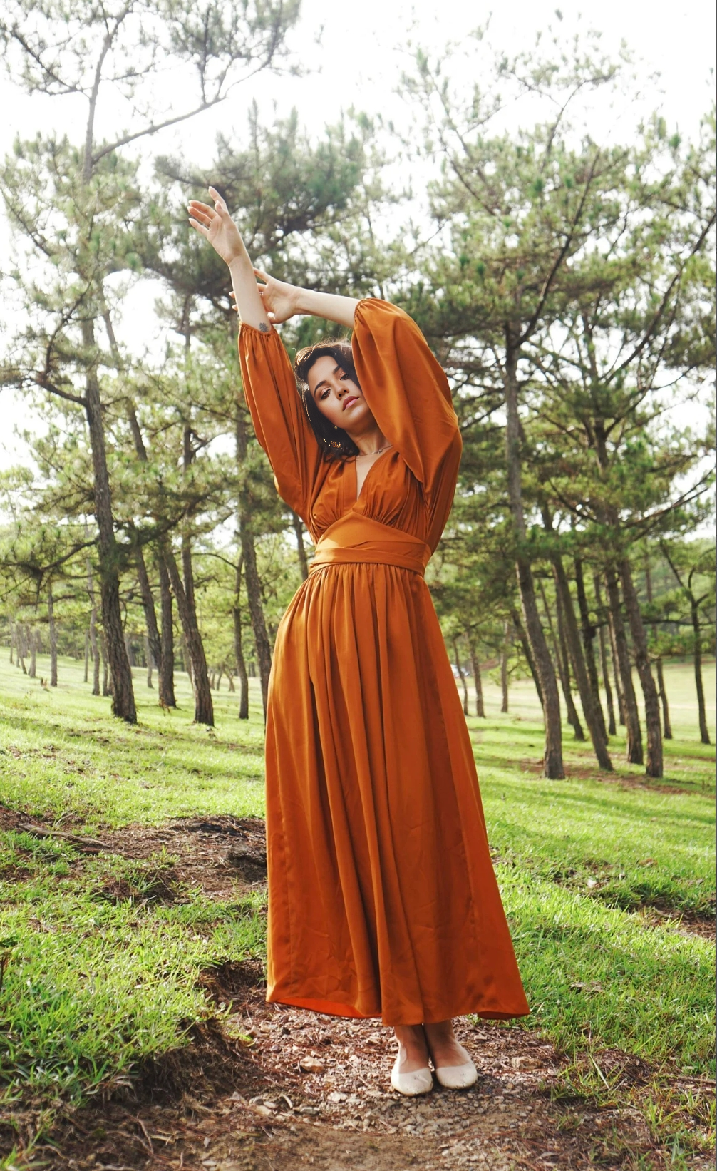 A-line V-Neck Long Sleeve Cocktail Dress Bridesmaid Dress Formal Dresses for Wedding Guest Mother of the Bride Dresses