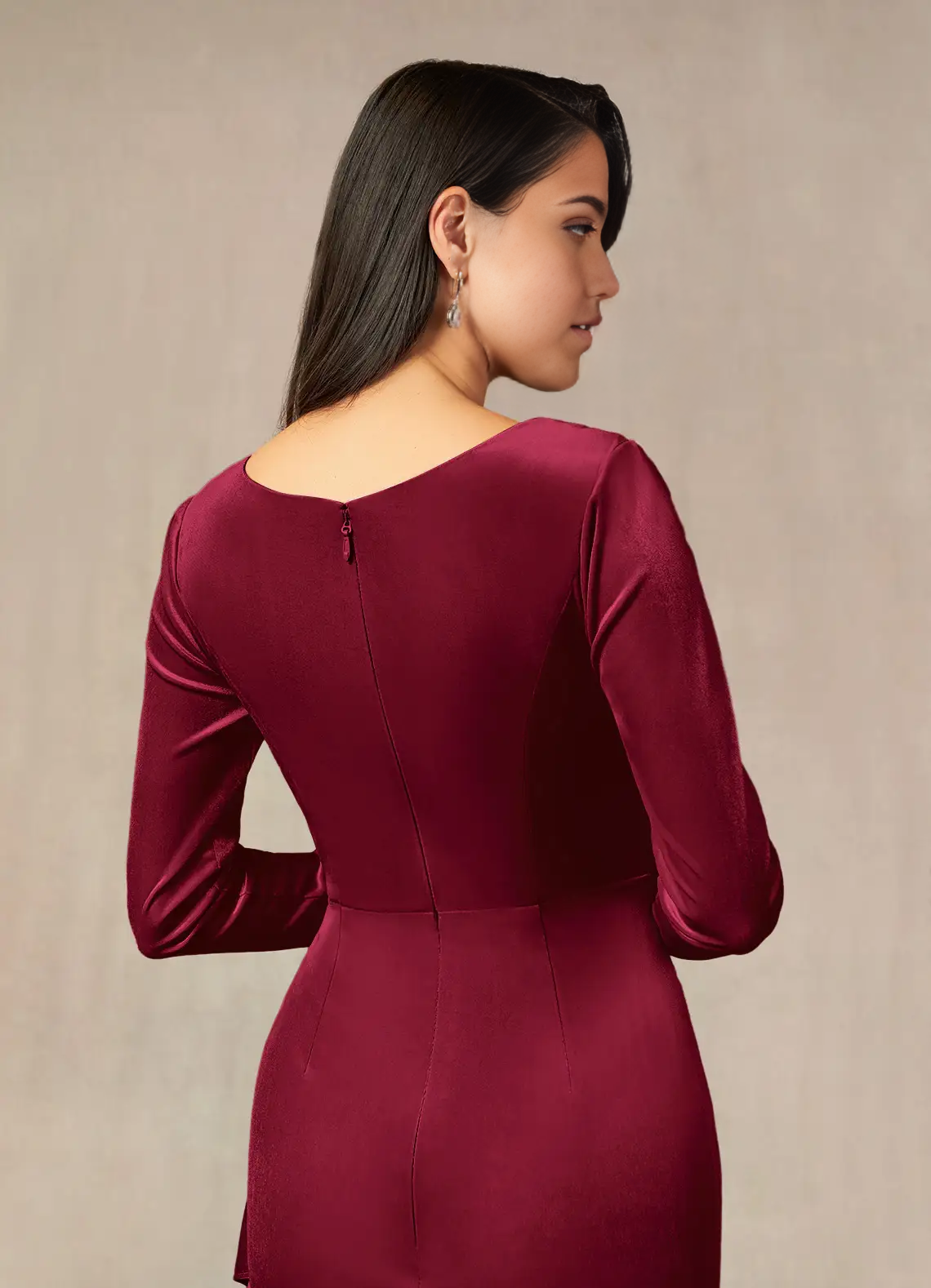 Mermaid V-Neck Pleated Velvet Burgundy formal dresses evening dress Mother of the Bride Dresses