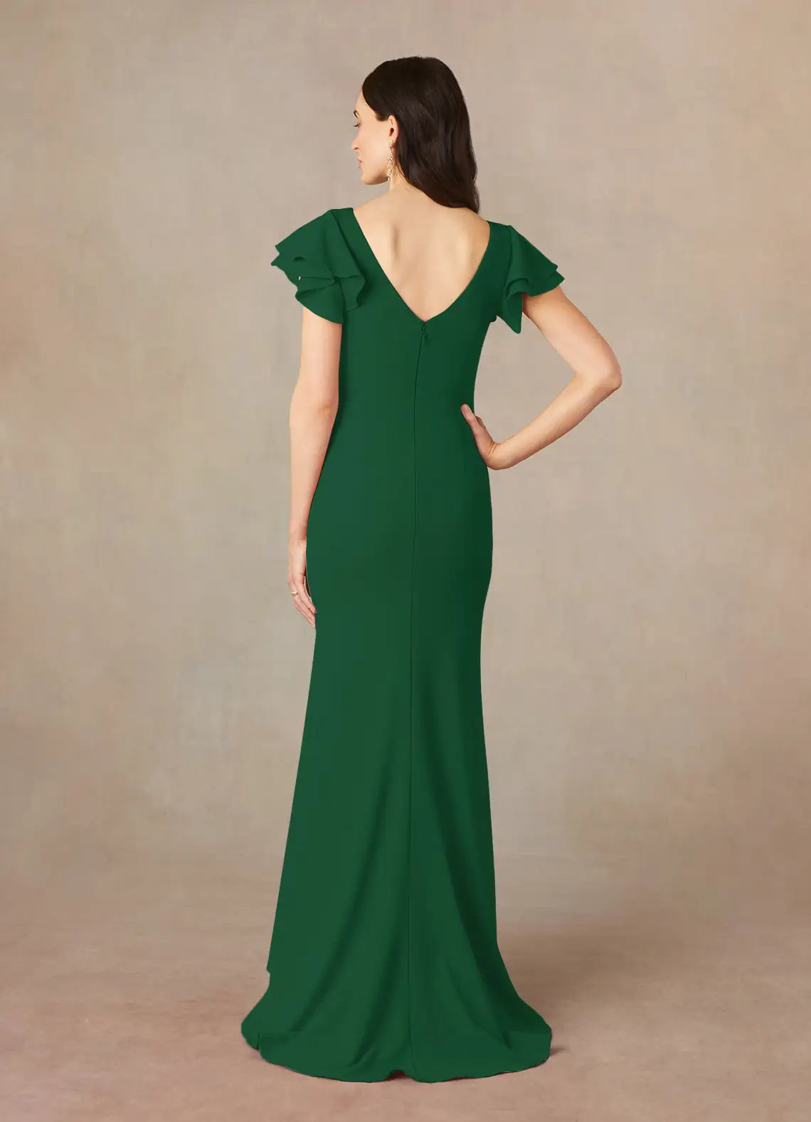 Mermaid Scoop Ruched Dark Green formal dresses evening dress Mother of the Bride Dresses