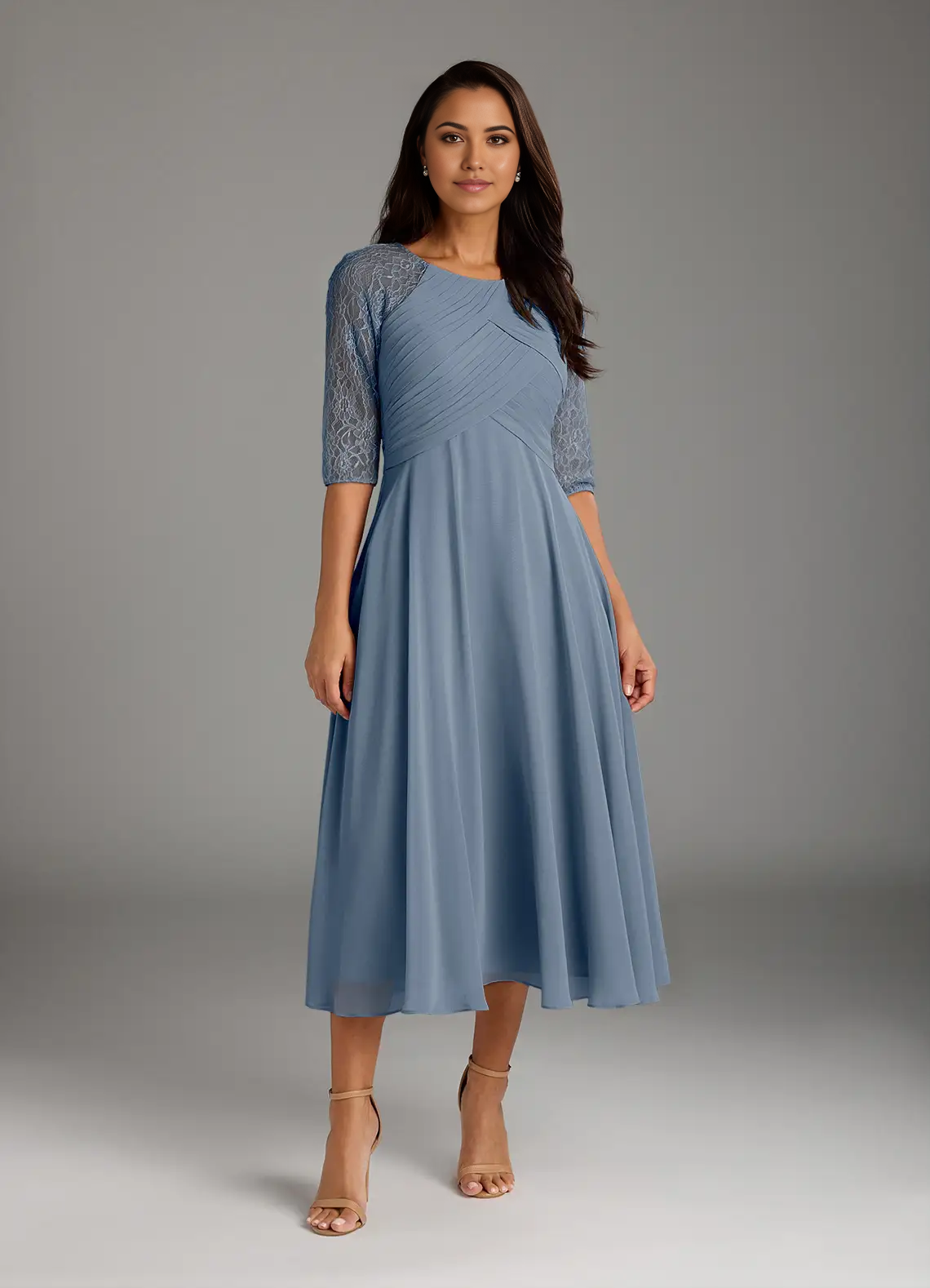 A-Line Scoop lace Chiffon formal dresses evening dress Mother of the Bride Dresses