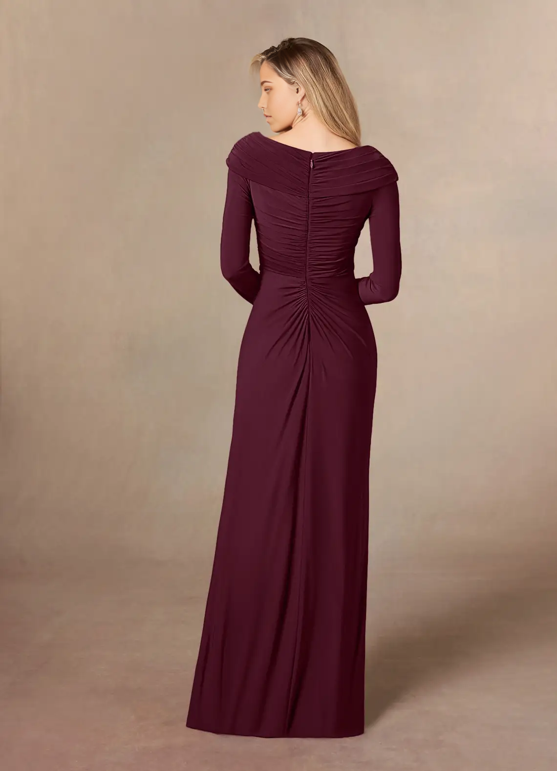 Sheath Off the Shoulder Satin Cabernet formal dresses evening dress Mother of the Bride Dresses