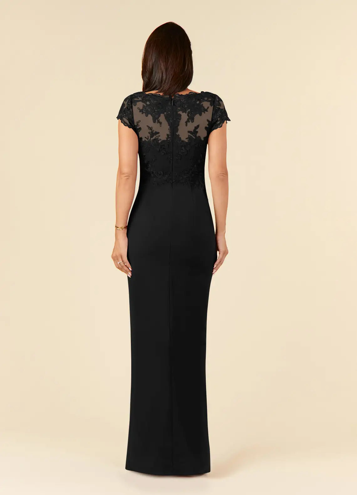 Sheath V-Neck Lace Appliques Black formal dresses evening dress Mother of the Bride Dresses