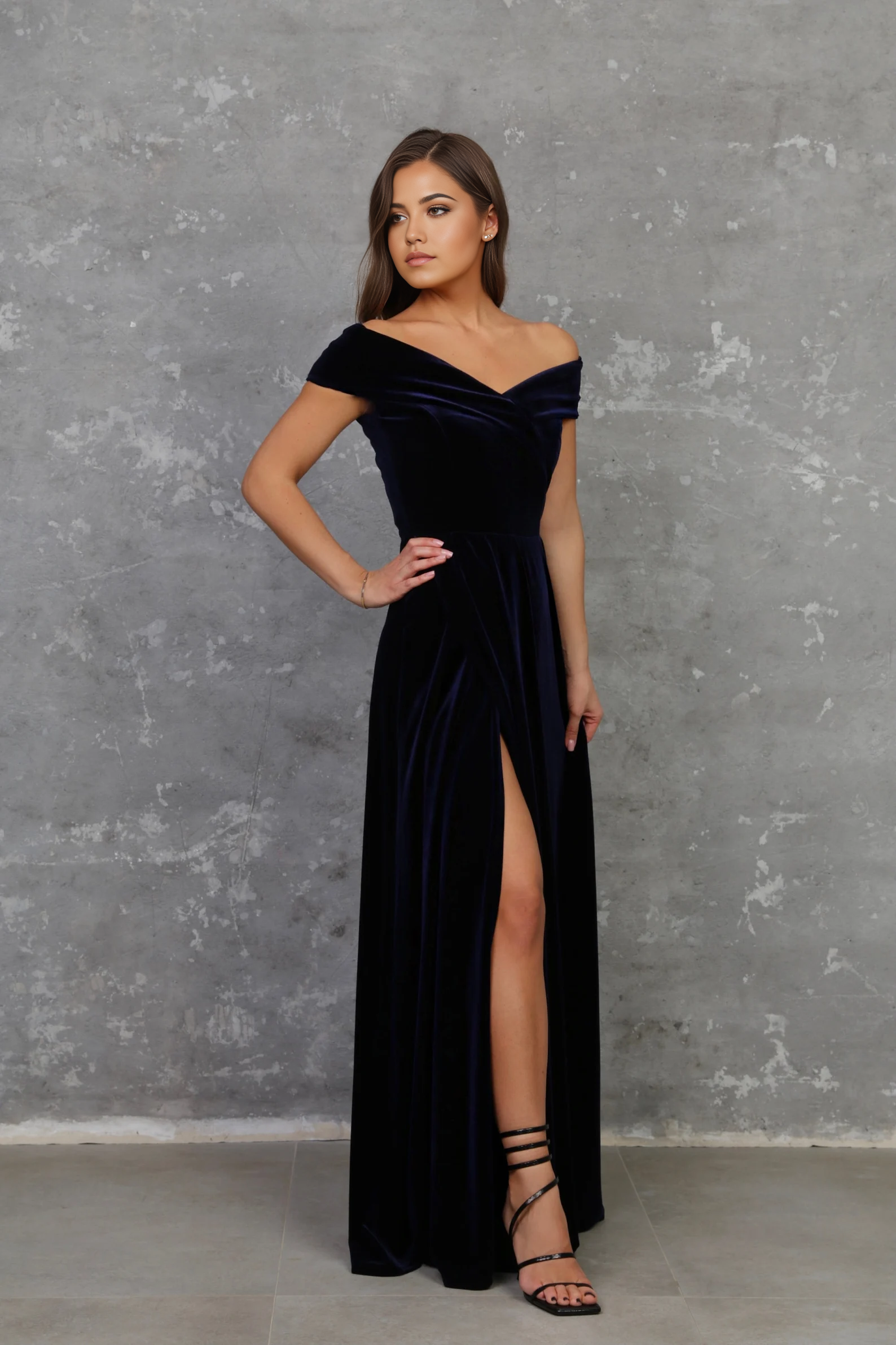 A-line Velvet Bridesmaid Dress Formal Dresses for Wedding Guest Cocktail Dress Mother of the Bride Dresses