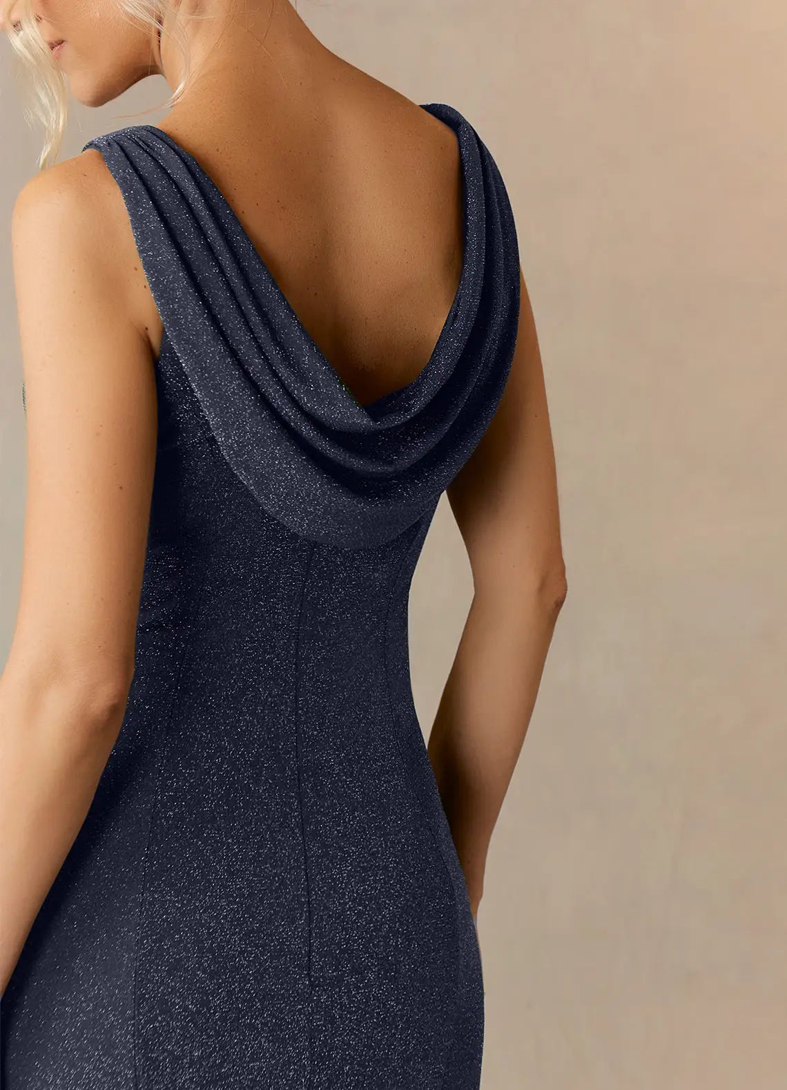 Mermaid Bateau Neckline Dark Navy Mother of the Bride Dresses